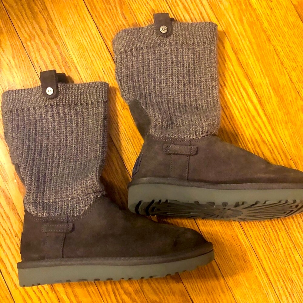 Gray UGG sweater boots